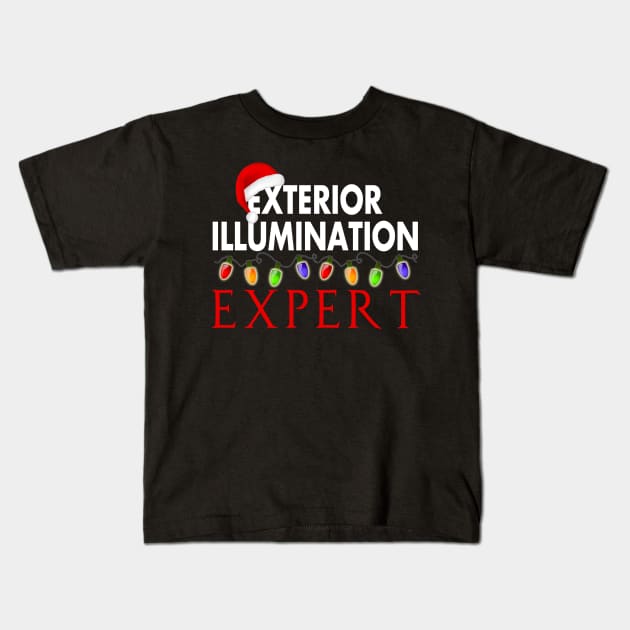 Exterior Illumination Expert Christmas Light Decorator Kids T-Shirt by Otis Patrick